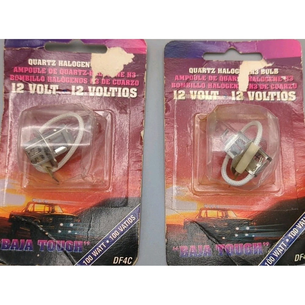 Vintage Baja Tough Replacement Quartz Halogen Light Bulb 2pk H3 100w 12v